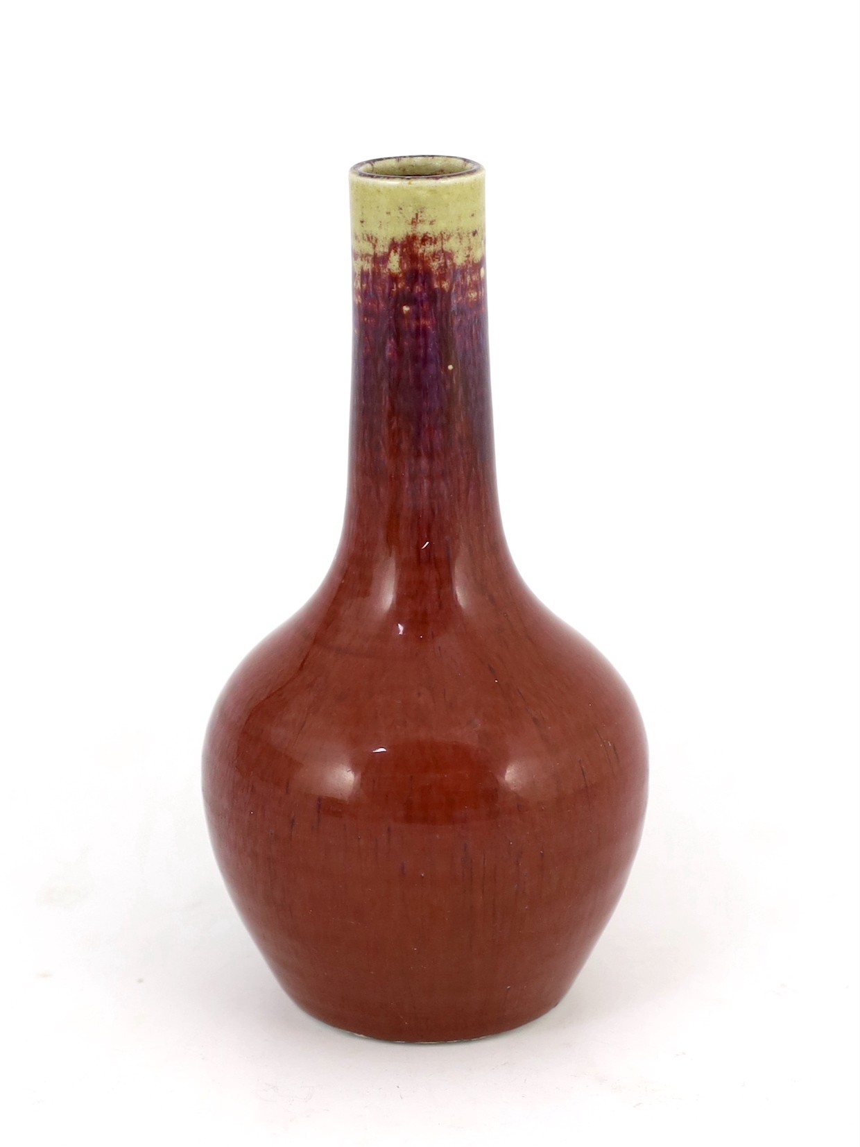 A Chinese flambé bottle vase, Langyao, 18th century, 20.7cm high